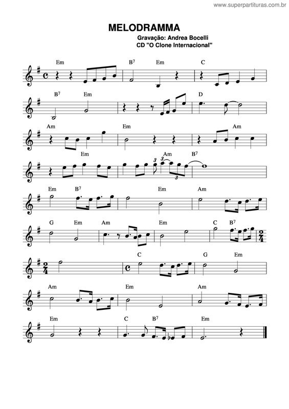 Partitura da música Melodramma