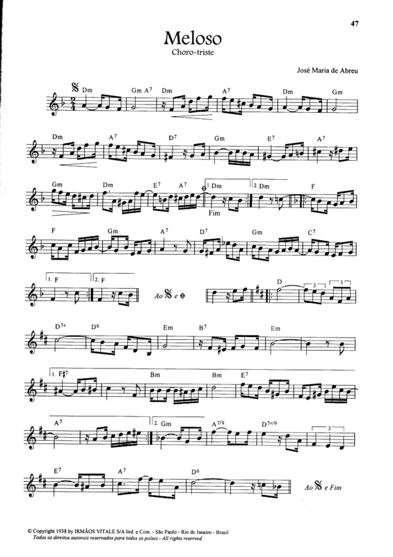 Partitura da música Meloso v.6