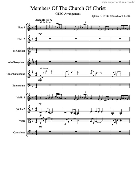 Partitura da música Members Of The Church Of Christ