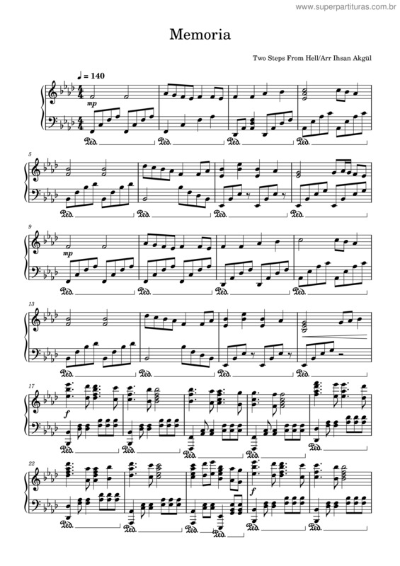 Partitura da música Memoria – Two Steps From Hell