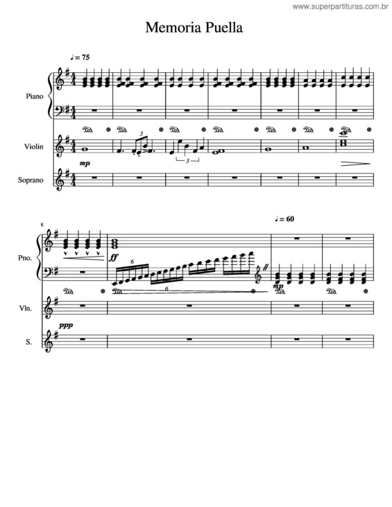 Partitura da música Memoria Puella v.2