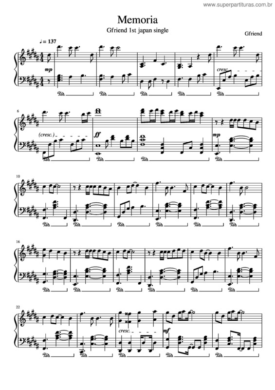 Partitura da música Memoria v.2