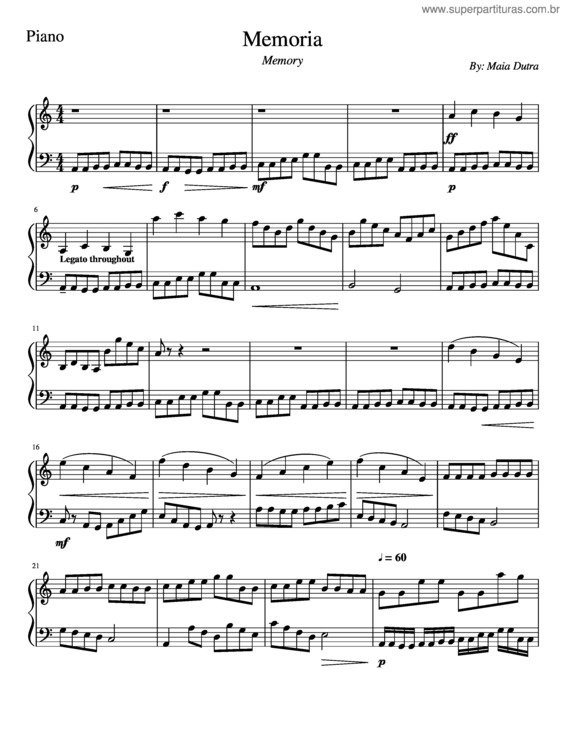 Partitura da música Memoria v.3