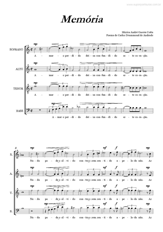 Partitura da música Memória