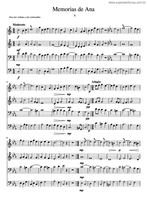 Partitura da música Memorias De Ana