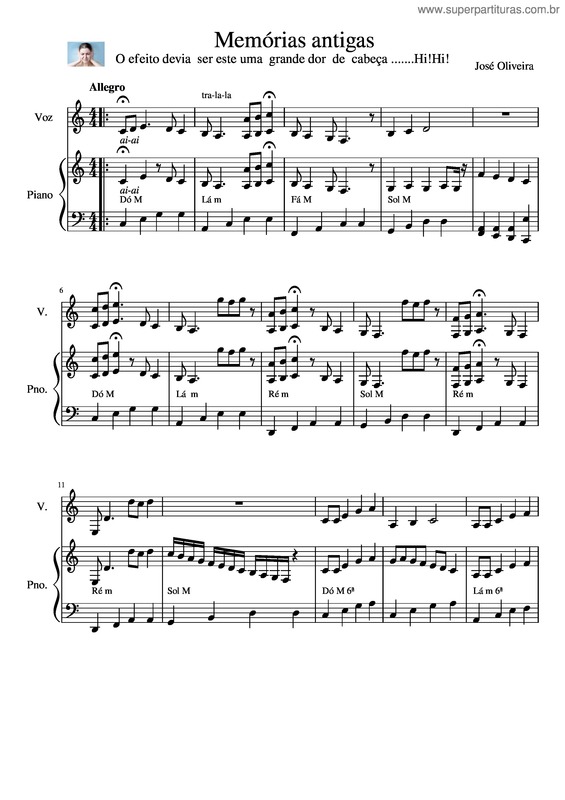 Partitura da música Memórias v.6