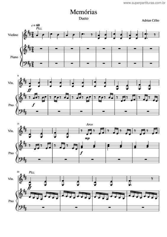 Partitura da música Memórias v.7