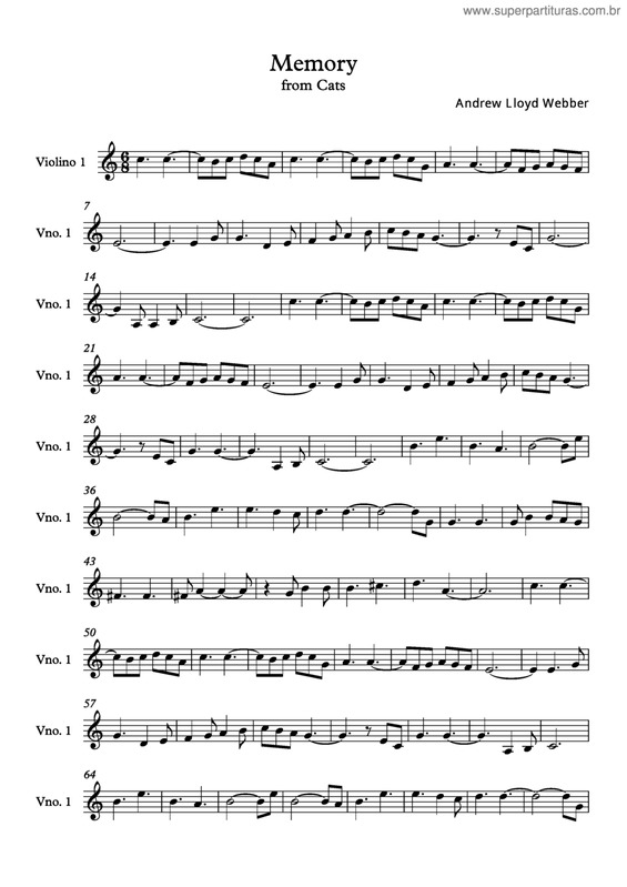 Partitura da música Memory Fro Cats