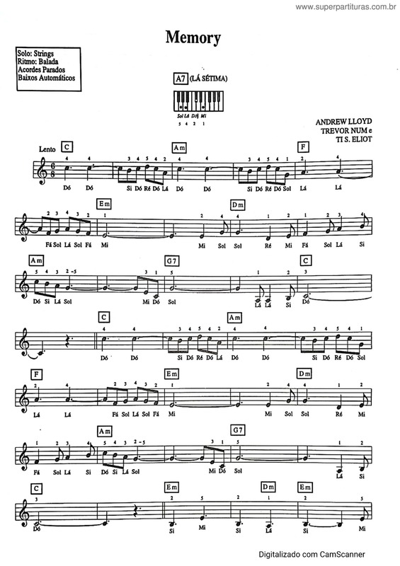 Partitura da música Memory v.8