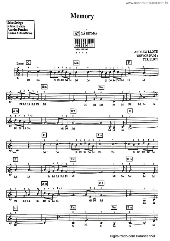 Partitura da música Memory v.8