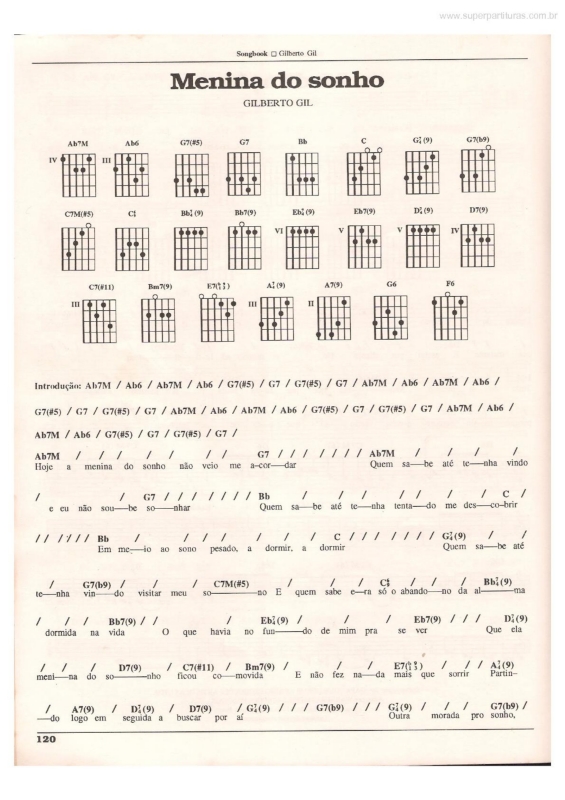 Partitura da música Menina do Sonho