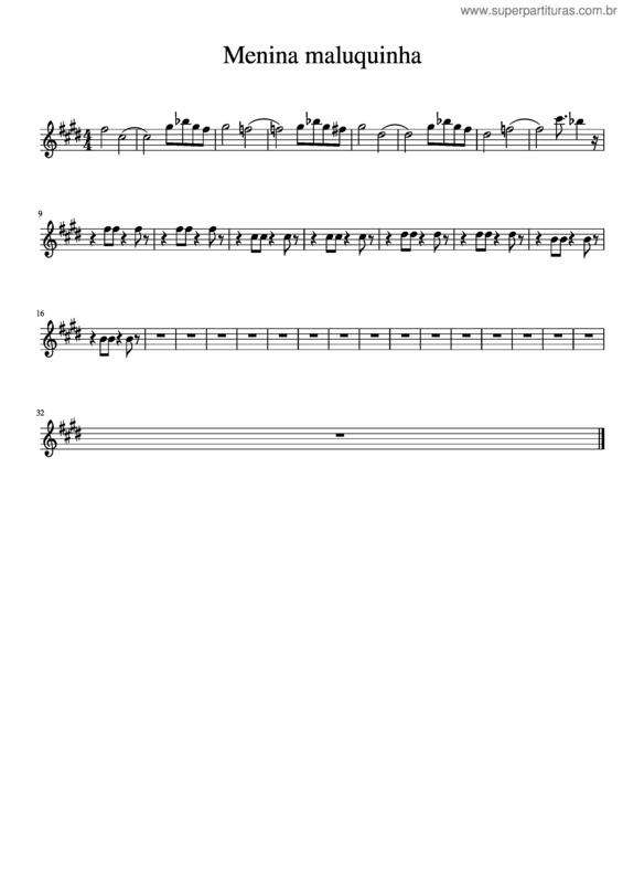Partitura da música Menina Maluquinha Sax Alto