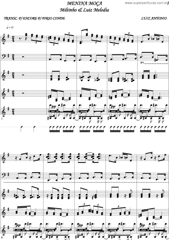 Partitura da música Menina Moça v.5