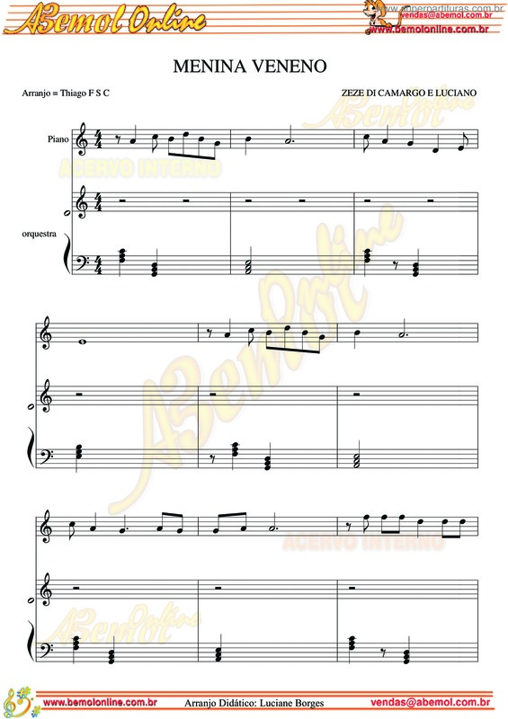 Partitura da música Menina Veneno v.5