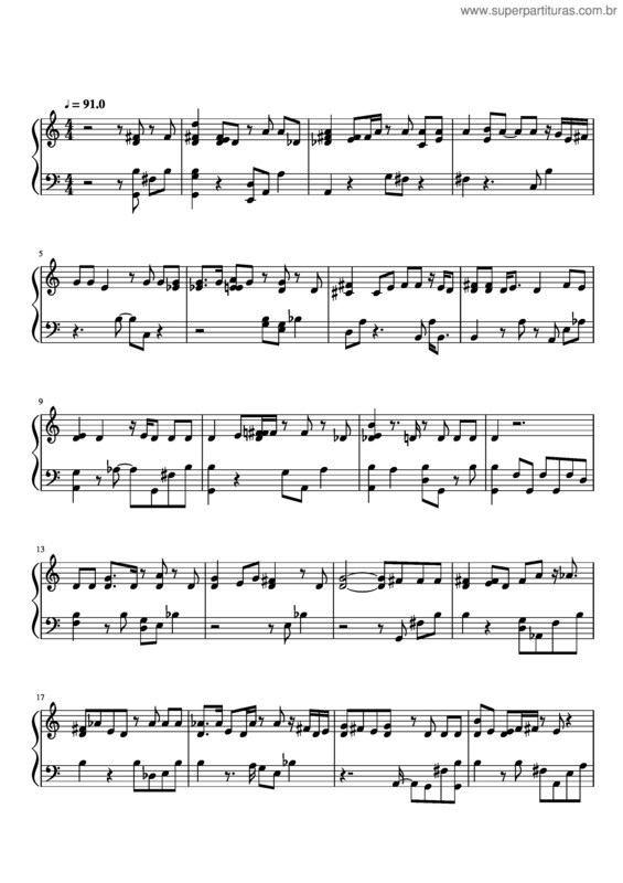 Partitura da música Menino Azul
