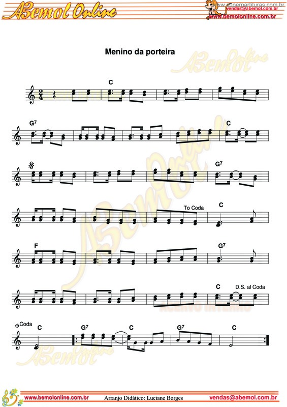 Partitura da música Menino Da Porteira v.2