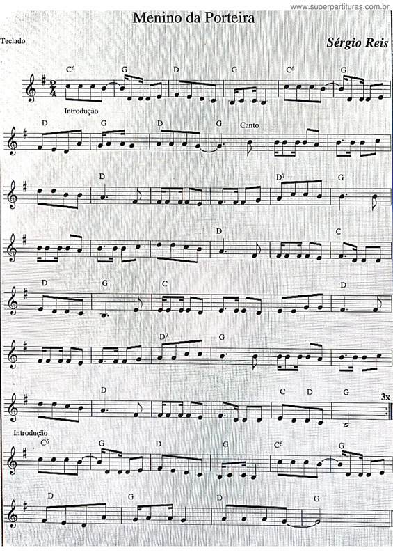 Partitura da música Menino Da Porteira v.3