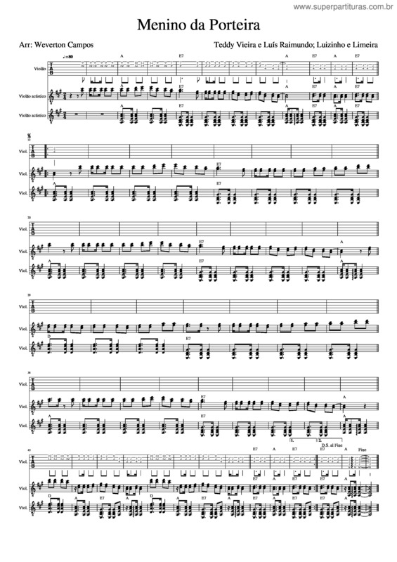 Partitura da música Menino Da Porteira v.6