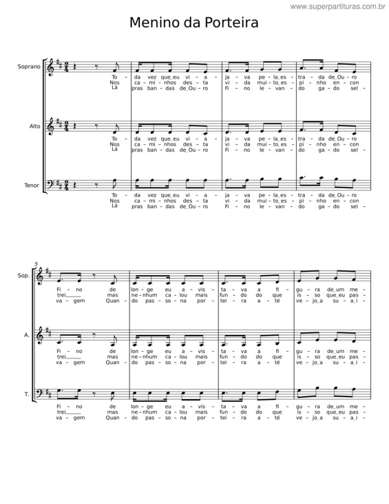 Partitura da música Menino Da Porteira v.8
