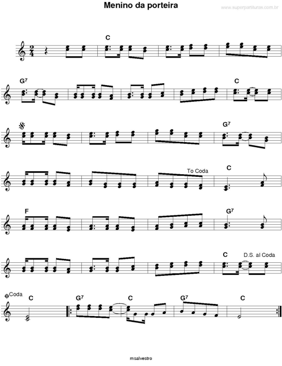 Partitura da música Menino Da Porteira