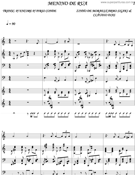 Partitura da música Menino De Rua