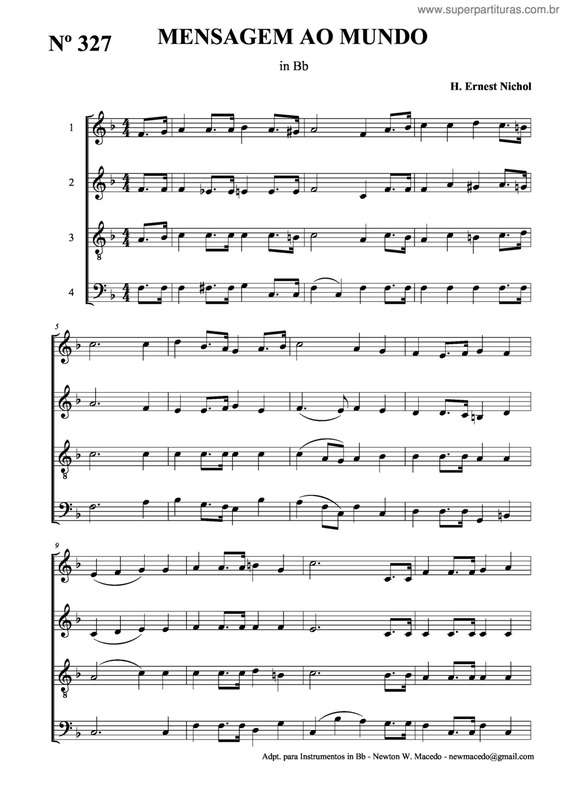 Partitura da música Mensagem Ao Mundo v.2