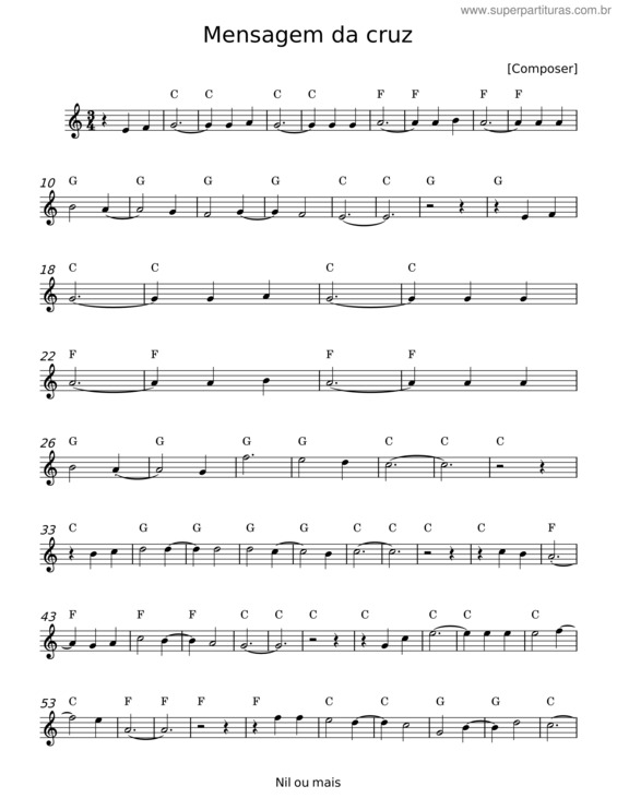 Partitura da música Mensagem Da Cruz v.2