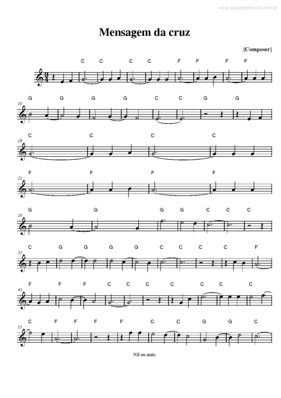 Partitura da música Mensagem Da Cruz