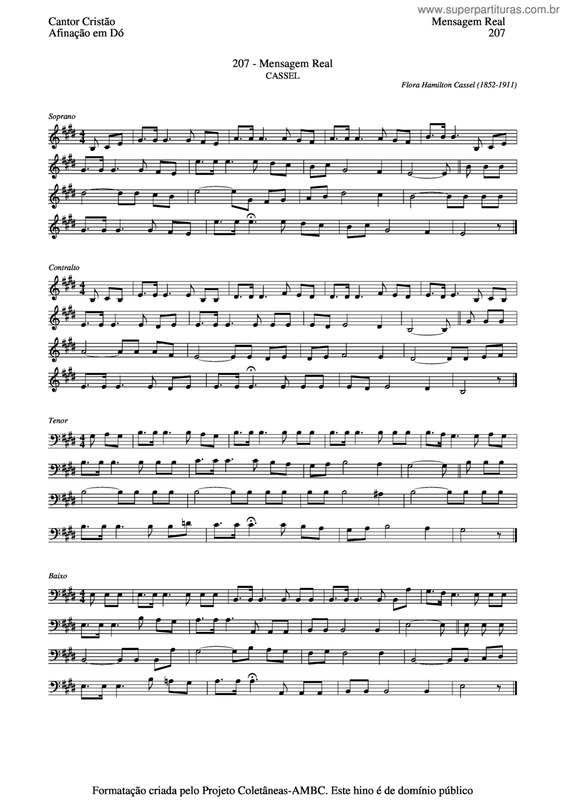 Partitura da música Mensagem Real v.2