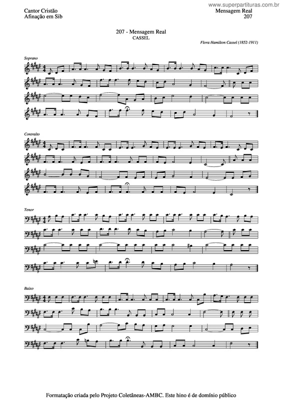 Partitura da música Mensagem Real v.3