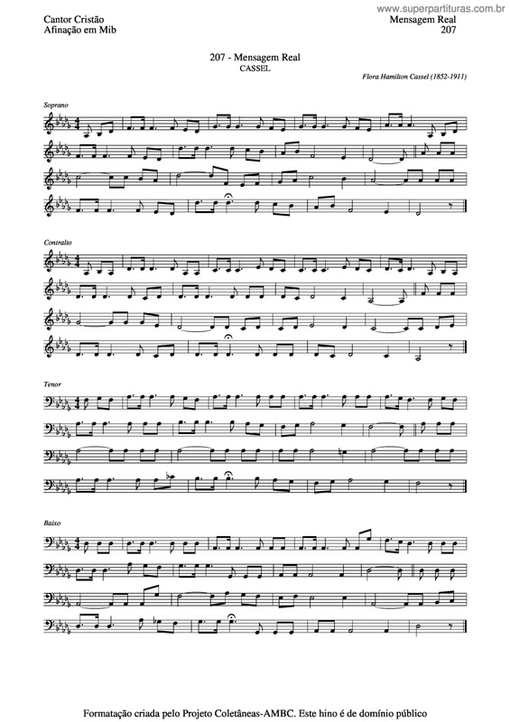 Partitura da música Mensagem Real v.4