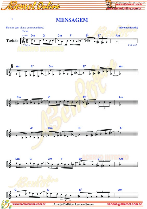 Partitura da música Mensagem v.6