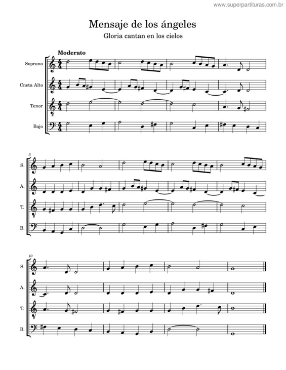 Partitura da música Mensaje De Los Ángeles