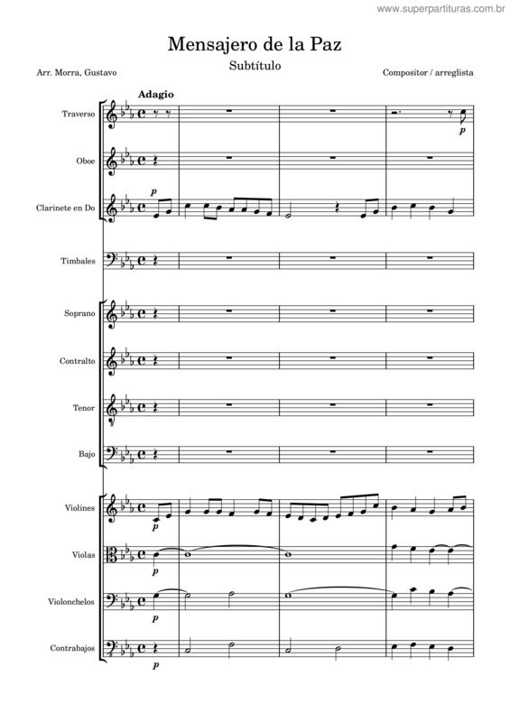 Partitura da música Mensajero De La Paz