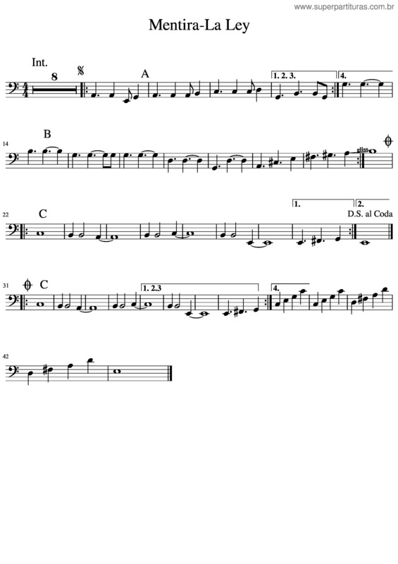 Partitura da música Mentira La Ley