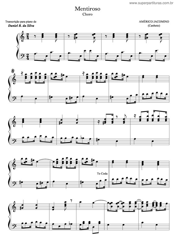 Partitura da música Mentiroso v.3