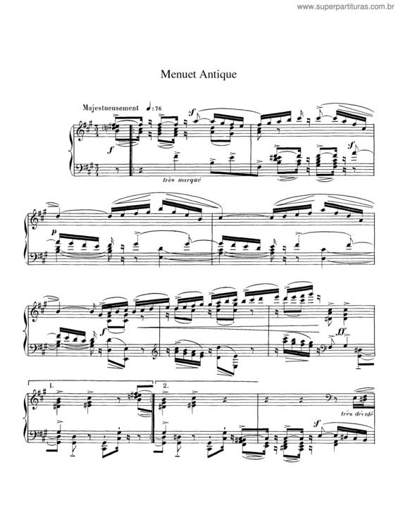 Partitura da música Menuet antique