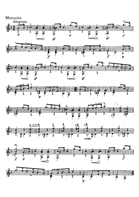 Partitura da música Menuetto v.5