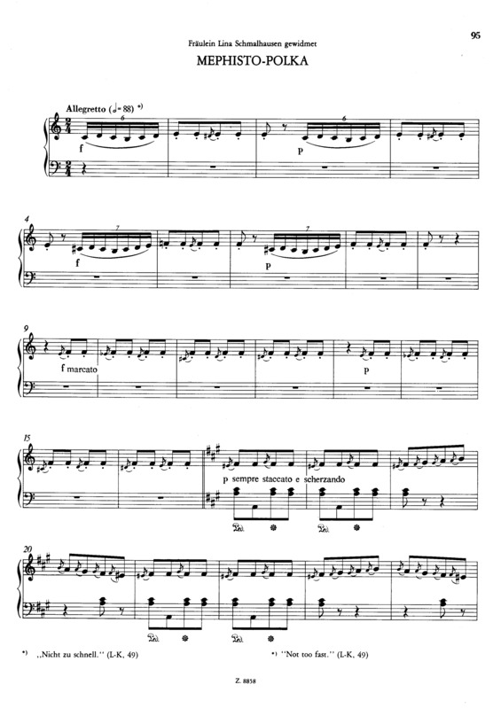 Partitura da música Mephisto Polka S.217