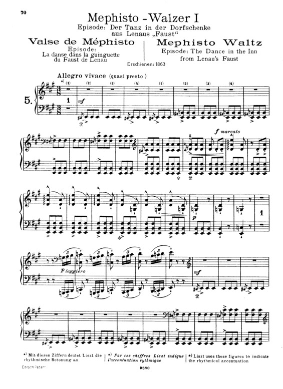 Partitura da música Mephisto Waltz No.1 S.514