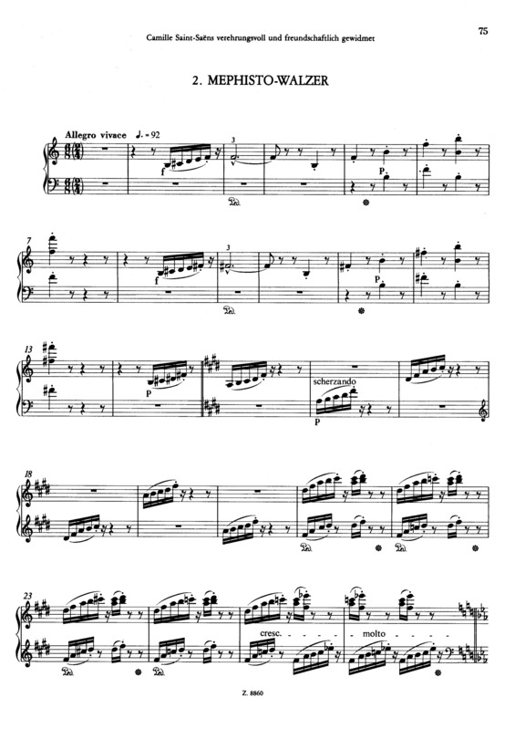 Partitura da música Mephisto Waltz No.2 S.515