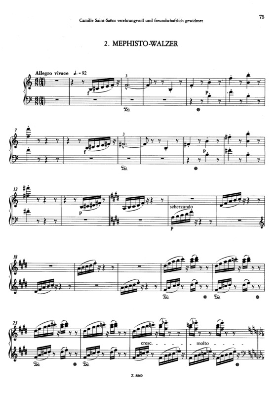 Partitura da música Mephisto Waltz No.2 S.515