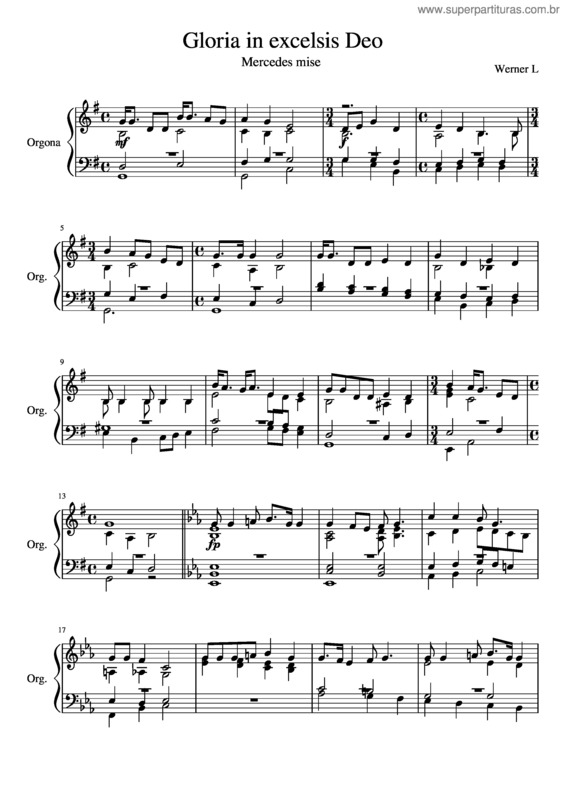 Partitura da música Mercedes Gloria