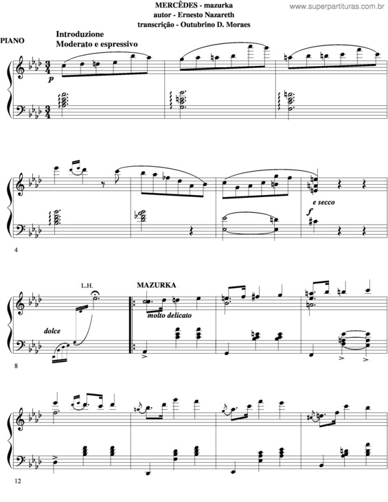 Partitura da música Mercêdes v.2