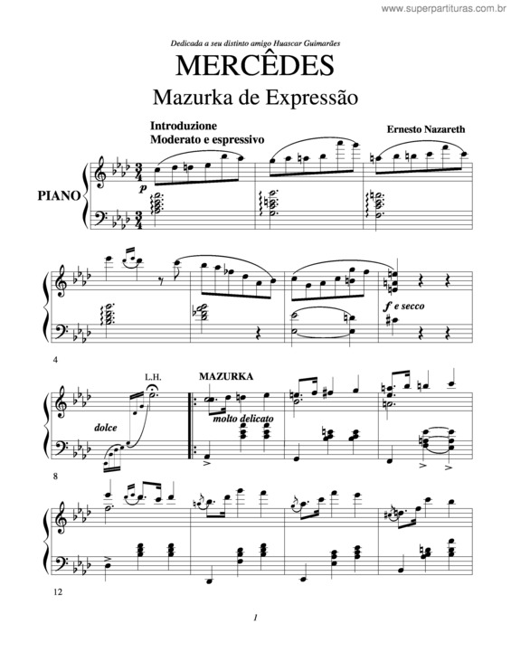 Partitura da música Mercêdes