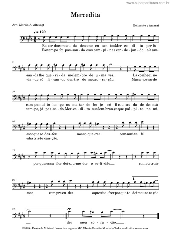 Partitura da música Mercedita Tenor