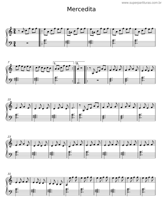 Partitura da música Mercedita v.6