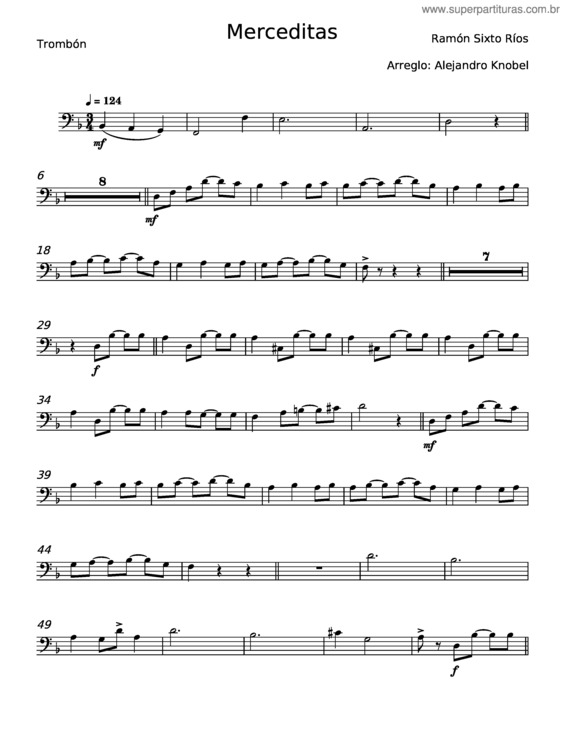 Partitura da música Merceditas – Ramón Sixto Ríos