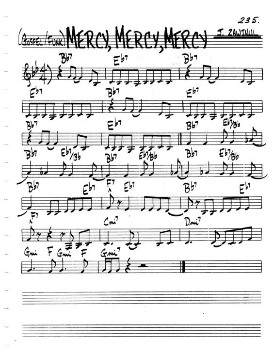 Partitura da música Mercy Mercy Mercy v.3