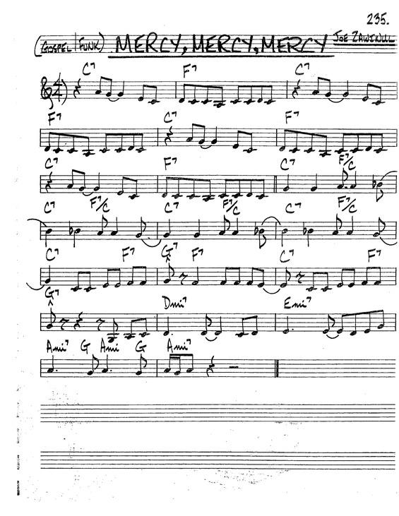 Partitura da música Mercy Mercy Mercy v.8